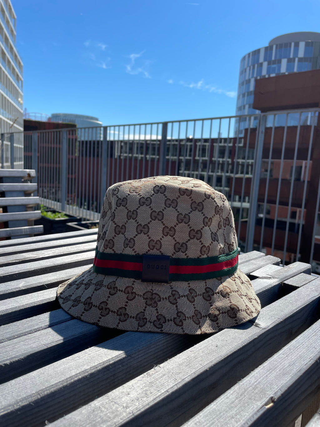Gucci Canvas Sherry Bucket bøllehat
