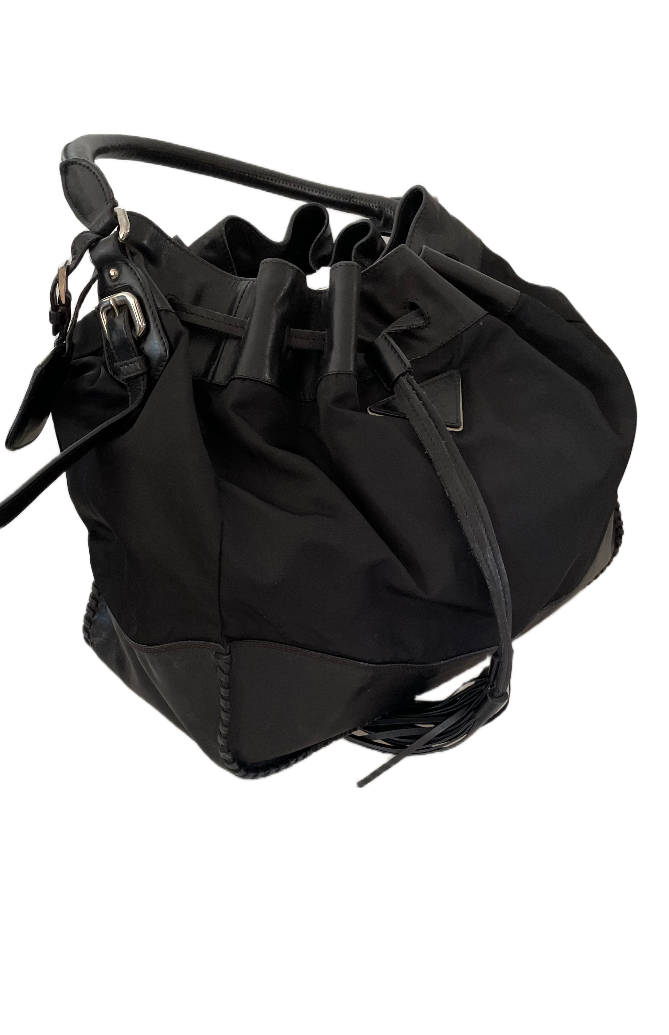 Prada Black Tessuto Bucket