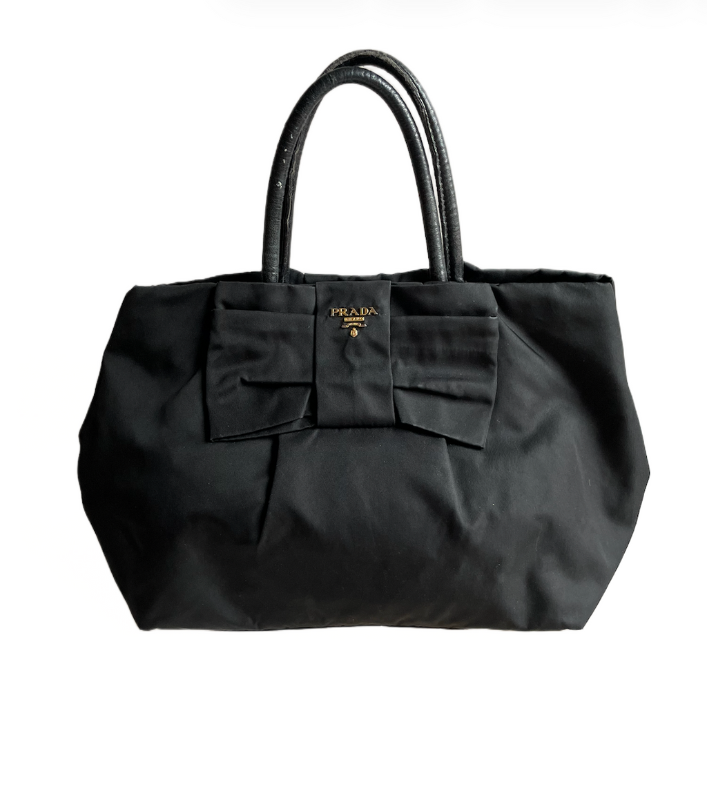 Prada Bow Nylon Tote Bag