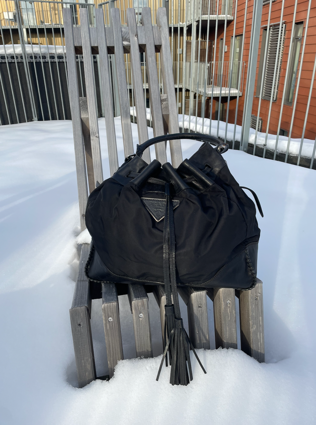 Prada Black Tessuto Bucket